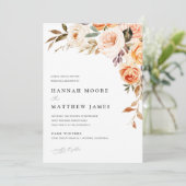 Boho herfst bloem bruiloft uitnodiging (Staand voorkant)