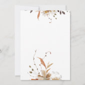Boho herfst bloem neutrale rustieke bruiloft kaart (Achterkant)