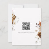 Boho Herfst Bloem Neutrale Rustieke Trouw QR Code RSVP Kaartje (Achterkant)