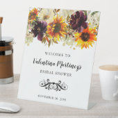 Boho Herfst Bloemachtige Bruidsmeisjesonthaal Welk Reclamebord Met Voetstuk (Insitu)