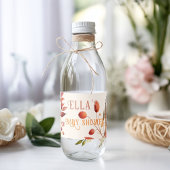 Boho herfst bloemblaadjes baby shower waterfles etiket