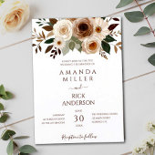 Boho Herfst Bloemen Aardse Terracotta Roest bruilo Kaart