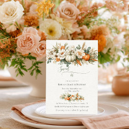 Boho Herfst Bloemen Arrangement Sweet 16 Kaart