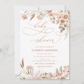 Boho Herfst Bloemen Baby shower Kaart (Voorkant)