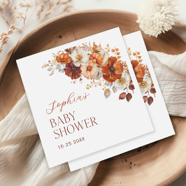 Boho Herfst Bloemen Baby shower Servet