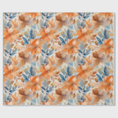 Boho herfst bloemen bloesems terracotta abrikoos b cadeaupapier (Vlak)