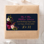 Boho Herfst Bloemen Boeket Bruiloft Label (Insitu)