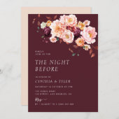 Boho herfst Bloemen Bourgogne de avond ervoor Kaart (Voorkant / Achterkant)