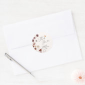 Boho herfst bloemen bruidsdouche  ronde sticker (Envelop)