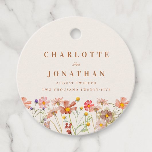 Boho Herfst Bloemen bruiloft Dank u Bedankjes Labels (Voorkant)