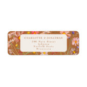 Boho herfst bloemen bruiloft etiket (Voorkant)