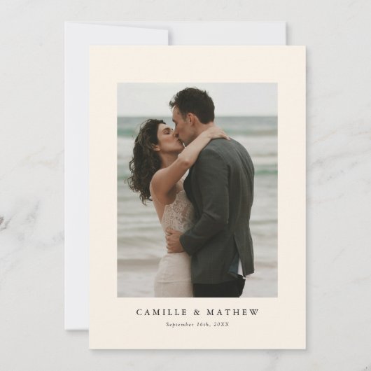 Boho Herfst Bloemen Foto Bruiloft Uitnodiging (Achterkant)