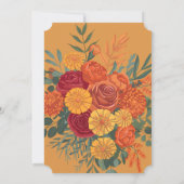 Boho Herfst Bloemen Foto Geboorteaankondiging Kaart (Achterkant)