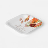 Boho Herfst Bloemen Geslacht Neutraal Baby shower  Papieren Bordje (Gebogen)