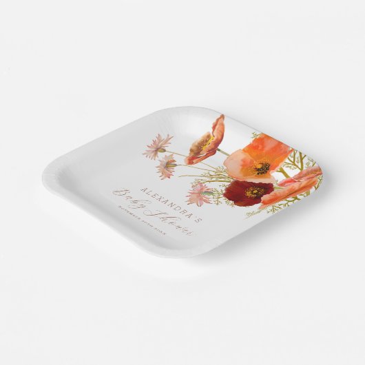 Boho Herfst Bloemen Geslacht Neutraal Baby shower  Papieren Bordje (Gebogen)