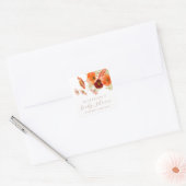 Boho Herfst Bloemen Geslacht Neutraal Baby shower  Vierkante Sticker (Envelop)