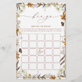Boho Herfst Bloemen Lijst Bingo Douche Spel (Voorkant)