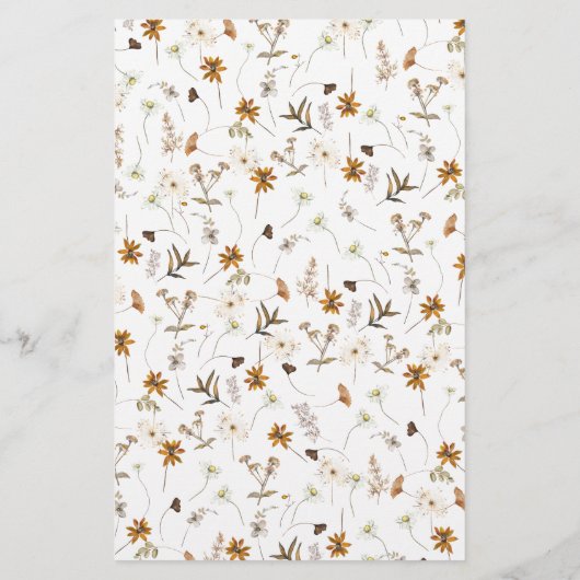 Boho Herfst Bloemen Lijst Bingo Douche Spel (Achterkant)