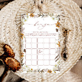 Boho Herfst Bloemen Lijst Bingo Douche Spel
