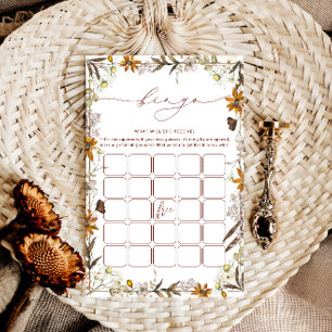 Boho Herfst Bloemen Lijst Bingo Douche Spel