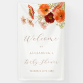 Boho Herfst Bloemen Persoonlijke Baby Borrel Spandoek (Verticaal)