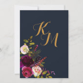 Boho Herfst Bloemen Pijl Boeket Bruiloft Kaart (Achterkant)