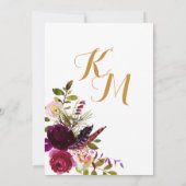 Boho Herfst Bloemen Pijl Boeket Bruiloft Kaart (Achterkant)