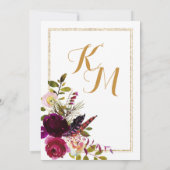 Boho Herfst Bloemen Pijl Boeket Bruiloft Kaart (Achterkant)