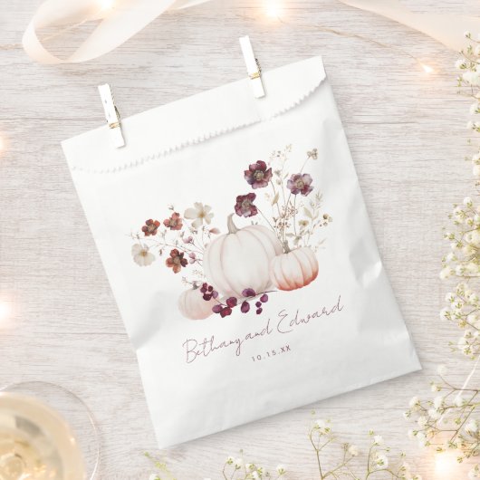 Boho Herfst Bloemen Pompoen bruiloft Bedankzakje (Geknipt)