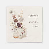 Boho Herfst Bloemen Pompoen bruiloft Servet (Voorkant)