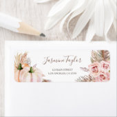 Boho Herfst Bloemen Pompoen retour adreslabel Etiket (Insitu)