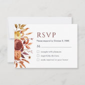 Boho Herfst Bloemen Rustieke Bloemen Foliage RSVP- Bedankkaart (Voorkant)