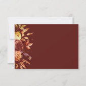 Boho Herfst Bloemen Rustieke Bloemen Foliage RSVP- Bedankkaart (Achterkant)