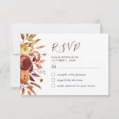 Boho Herfst Bloemen Rustieke Bloemen Foliage RSVP- Bedankkaart (Voorkant)