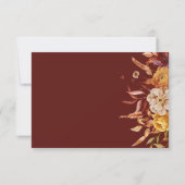 Boho Herfst Bloemen Rustieke Bloemen Foliage RSVP- Bedankkaart (Achterkant)