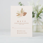 Boho Herfst Bloemen Rustieke Bruiloft RSVP (Staand voorkant)