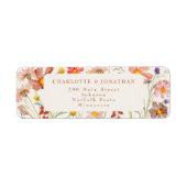 Boho Herfst Bloemen Terracotta Beige bruiloft Etiket (Voorkant)