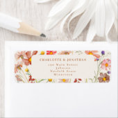 Boho Herfst Bloemen Terracotta Beige bruiloft Etiket (Insitu)