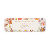 Boho Herfst Bloemen Terracotta Beige bruiloft Etiket (Voorkant)