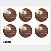 Boho Herfst Bloemen Terracotta Bruiloft Rustiek Ho Ronde Sticker (Vel)