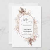 Boho Herfst Bloemen Trouw RSVP Kaart (Voorkant)
