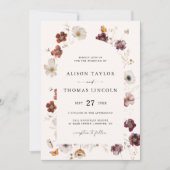 Boho herfst bloemen trouwboog foto kaart (Voorkant)