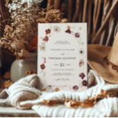 Boho herfst bloemen trouwboog kaart