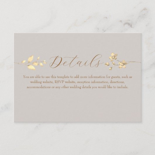 Boho Herfst Bloemen Trouwdetails Kaart (Voorkant)