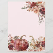 Boho Herfst Bloemen Trouwmenu Menu (Achterkant)