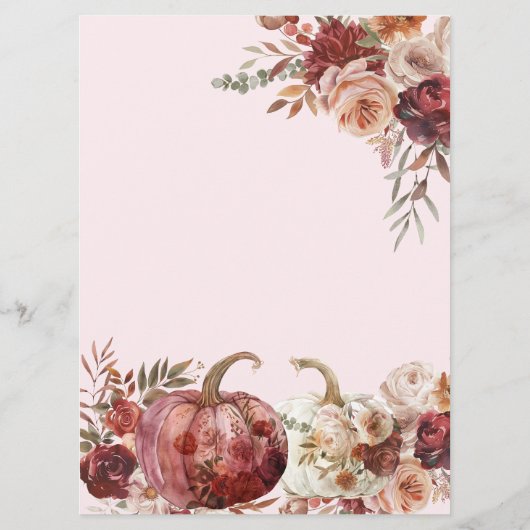 Boho Herfst Bloemen Trouwmenu Menu (Achterkant)