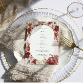 Boho Herfst Bloemen Trouwmenu Menu