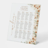 Boho Herfst Bloemen Trouwstoel Grafiek Teken Reclamebord Met Voetstuk (Voorkant)