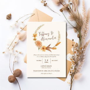 Boho Herfst Bloemen Verlovingsfeest Kaart