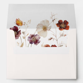 Boho herfst bloemen vlinder bruiloft envelop